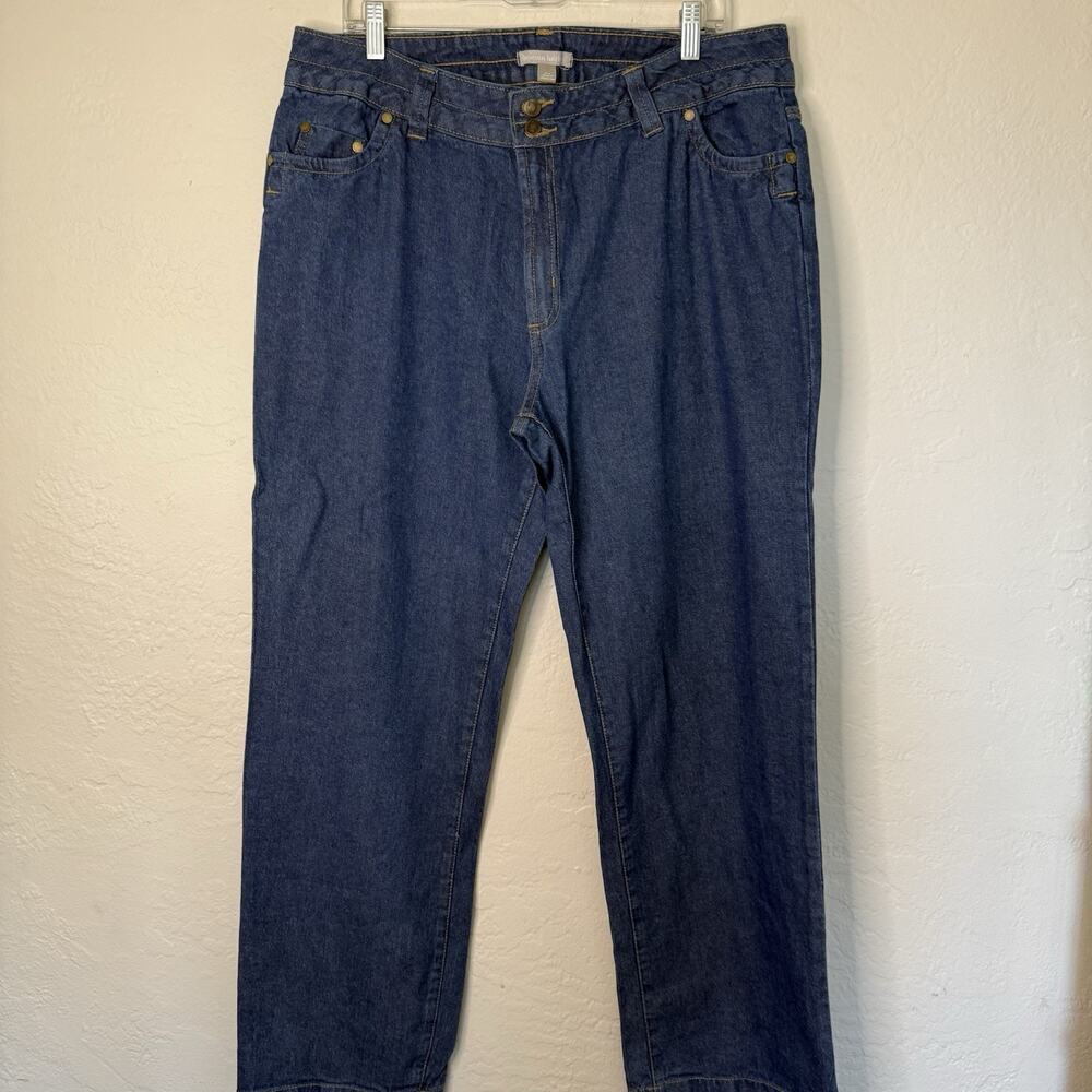 Woman Within jeans womens 16W blue denim stretch natural fit mid rise straight - Picture 2 of 8